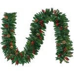 250T Christmas Garland with Pine Cones & Red Berries