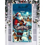 1pc Hanging Christmas Door  Banner With Santa Claus