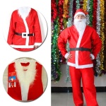 Father Christmas Costume - 5pcs Set Santa Claus