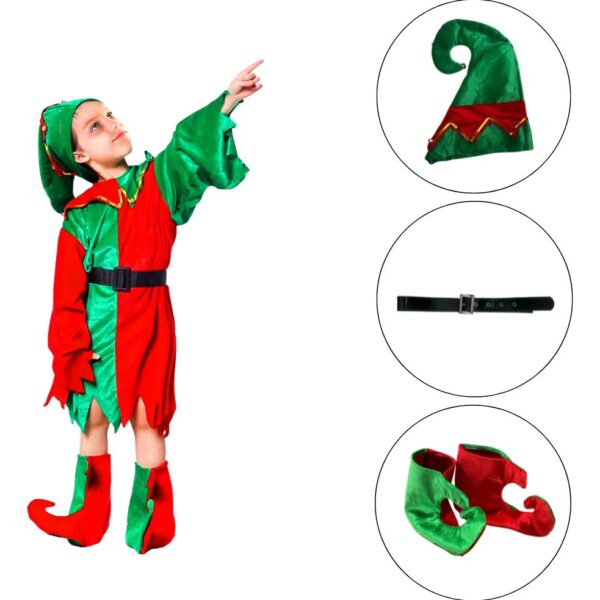 Elf Costume for Girls, Children's Elf Costume for Christmas