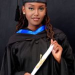 Black Graduation Gown with Blue Hood For Rent