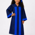 Production of Navy Blue with Royal Blue Kindergarten Graduation Gown for Sale