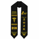 Luxury Black and Gold Personalized Nursing Graduation Sash
